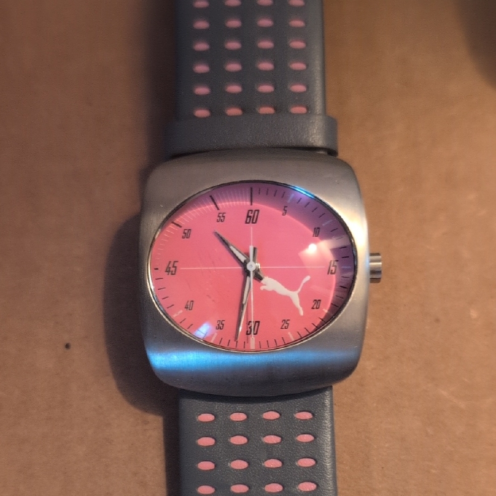 Puma Pink Dial with Gray Strap Smartwatch